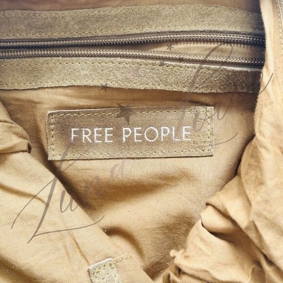 FREE PEOPLE Bobbi Slouch Suede Tote In Sand NWT - Picture 7 of 8